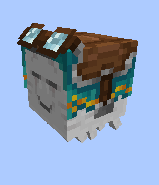 Happy Ghast with cyan harness