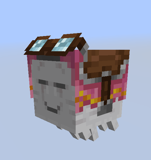 Happy Ghast with pink harness