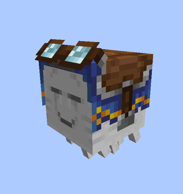 Happy Ghast with blue harness
