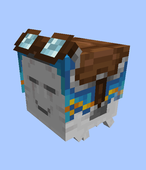 Happy Ghast with light blue harness