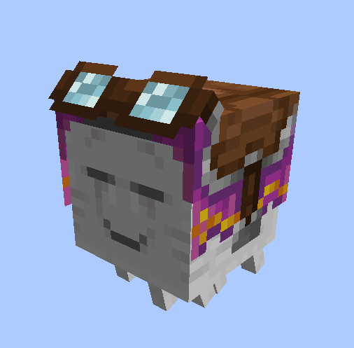 Happy Ghast with magenta harness