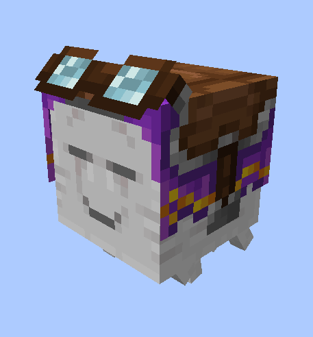 Happy Ghast with purple harness