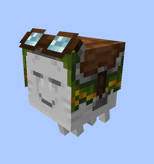 Happy Ghast with green harness