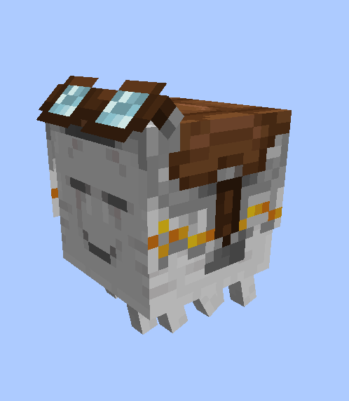 Happy Ghast with white harness