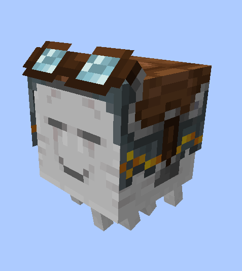 Happy Ghast with grey harness