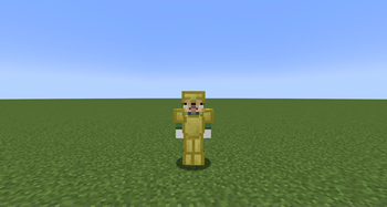 A player wearing Waffle Armour