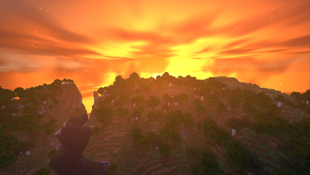 Sunset behind Mountain