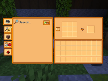 Crafting table and recipe book