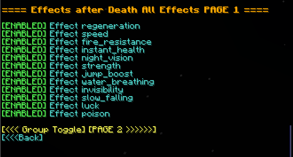 Effect Settings