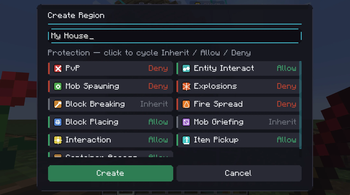 Region Naming Screen