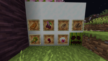 food and carved pumpkin