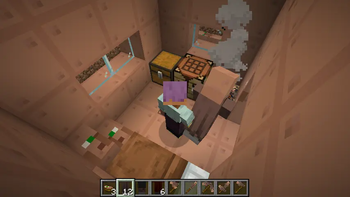 Inside villager structure