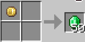 1 Gold Coin -> 50 Emeralds