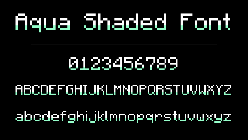 Aqua Shaded Font