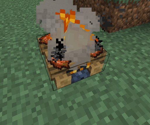 rotten flesh on a campfire