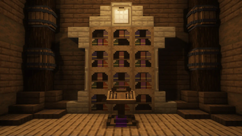 Chiseled Bookshelf and Lectern