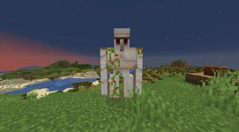 Iron Golem with red poppies