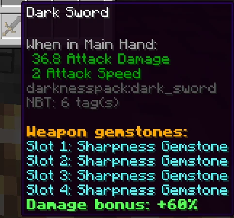 Sword with gems