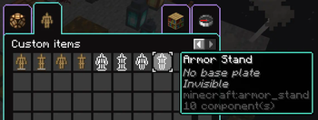 Custom items tab