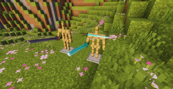 Armor Stands with the netherite and diamond model