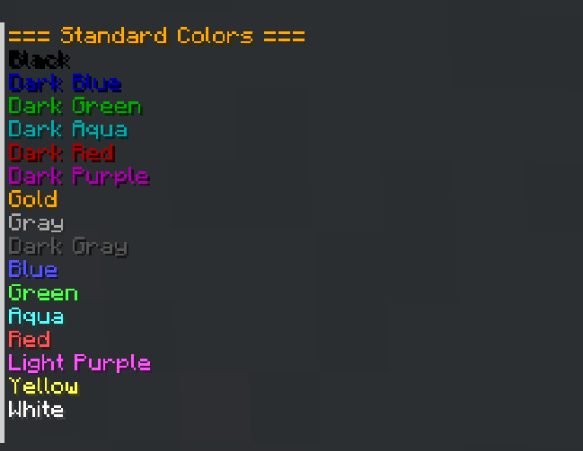 Example colors