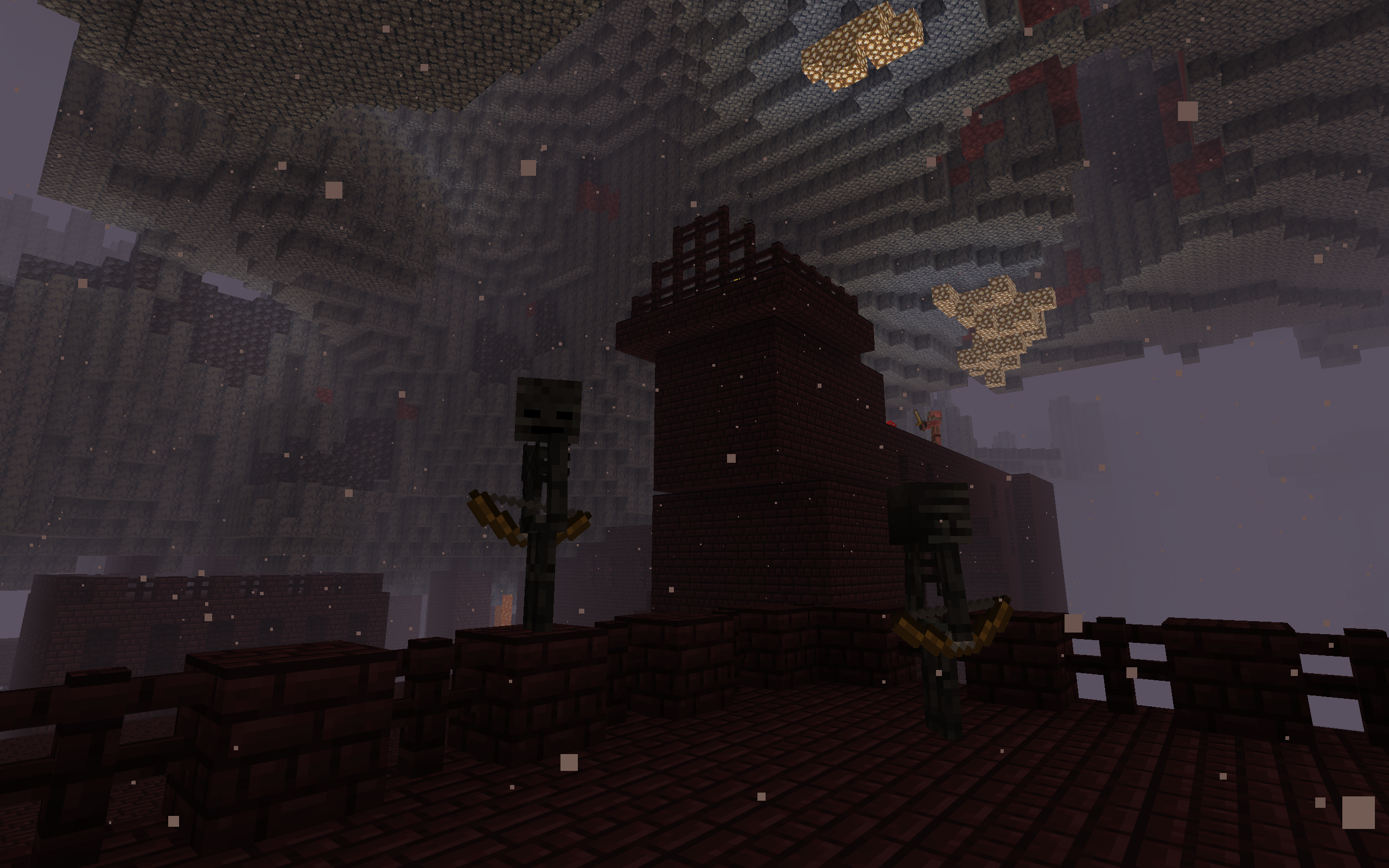 Wither skeleton archers guarding a fortress.