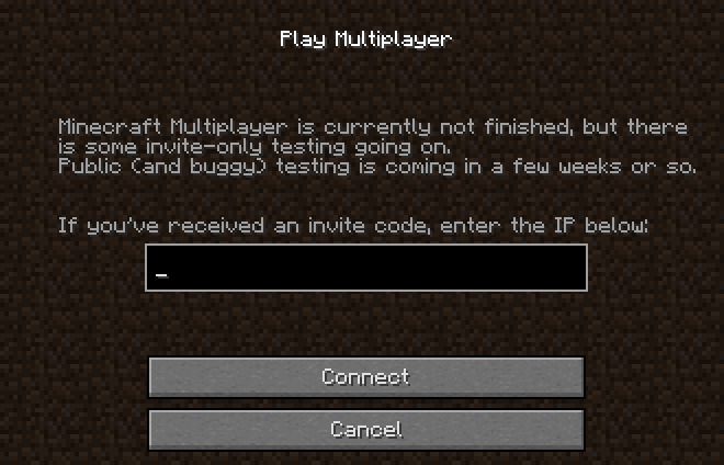 Alpha 1.0.5-1.0.9 added multiplayer page