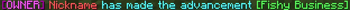Custom Advancement Message Example