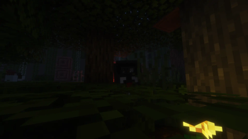 Funny Riot Shield behind a bush