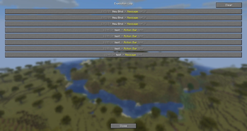 Execution log