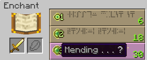 Mending on a golden sword