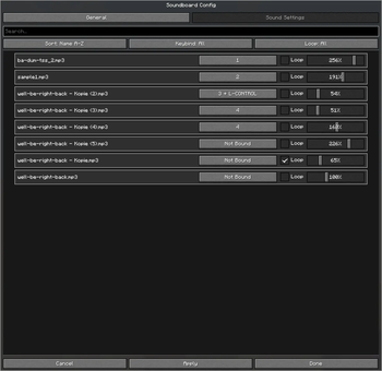Sound settings