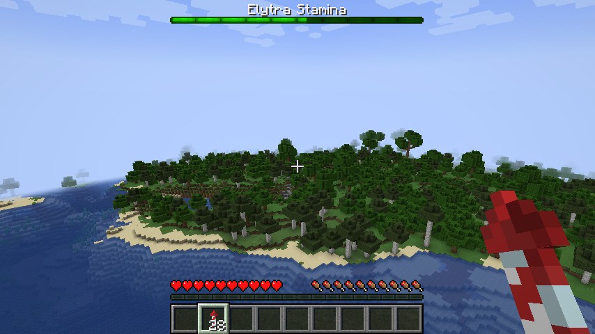 Screenshot of minecraft with Elytra Stamina Bar showing
