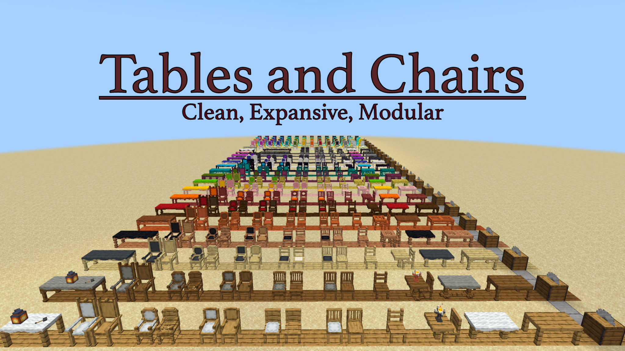 The Best (and possibly only) Modular Table and Chair datapack around! There's plenty of furniture packs, but I haven't seen any as customizable as this classic! 