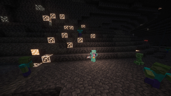 A cave with ores