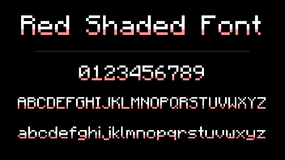 Red Shaded Font