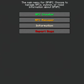 Main menu gui