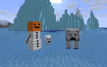 happy snow golem and polar bears :D