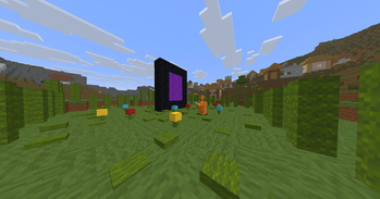 nether portal and copper golem