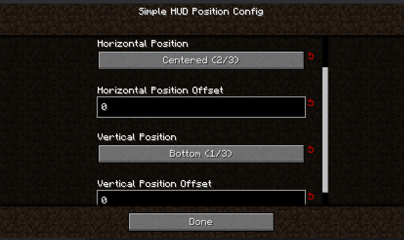 Simple HUD Position Config