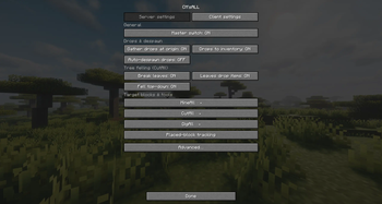 Server Settings Menu