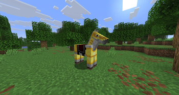 Equipped golden horse armor