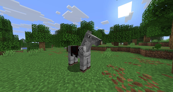 Equipped iron horse armor