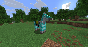 Equipped diamond horse armor
