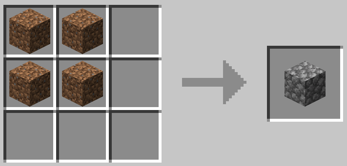 Dirt to cobblestone