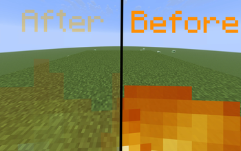 A comparison of the new fire and the vanilla fire