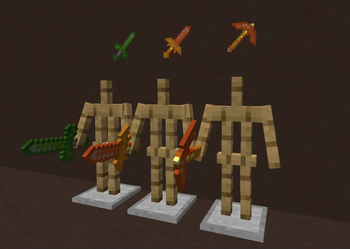 Poison sword, flame sword and flame pickaxe