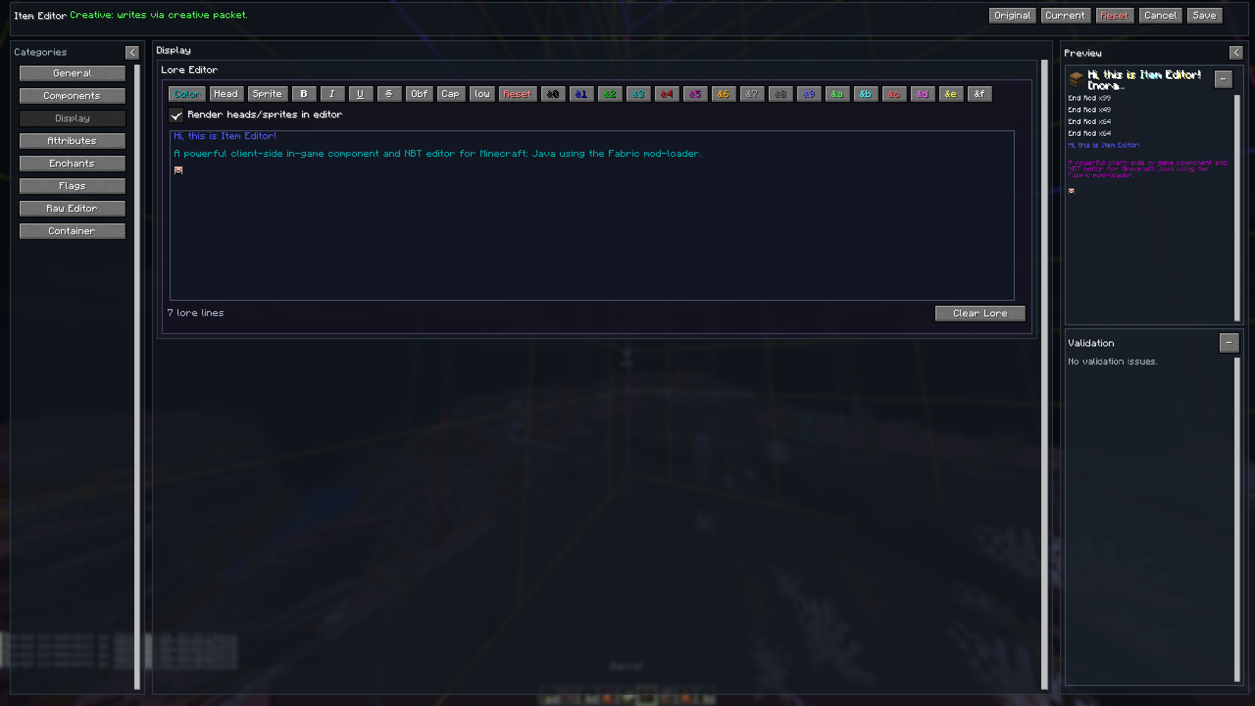 Lore Editor