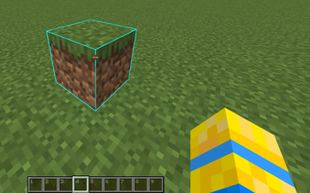 cyan block outline