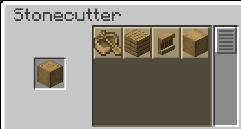 An example of a stripped log in a stonecutter